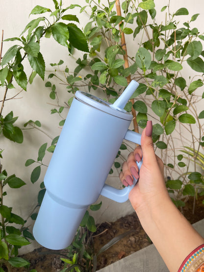 Flip Straw Tumbler in Powder Blue |40 oz