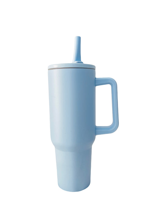 Flip Straw Tumbler in Powder Blue |40 oz